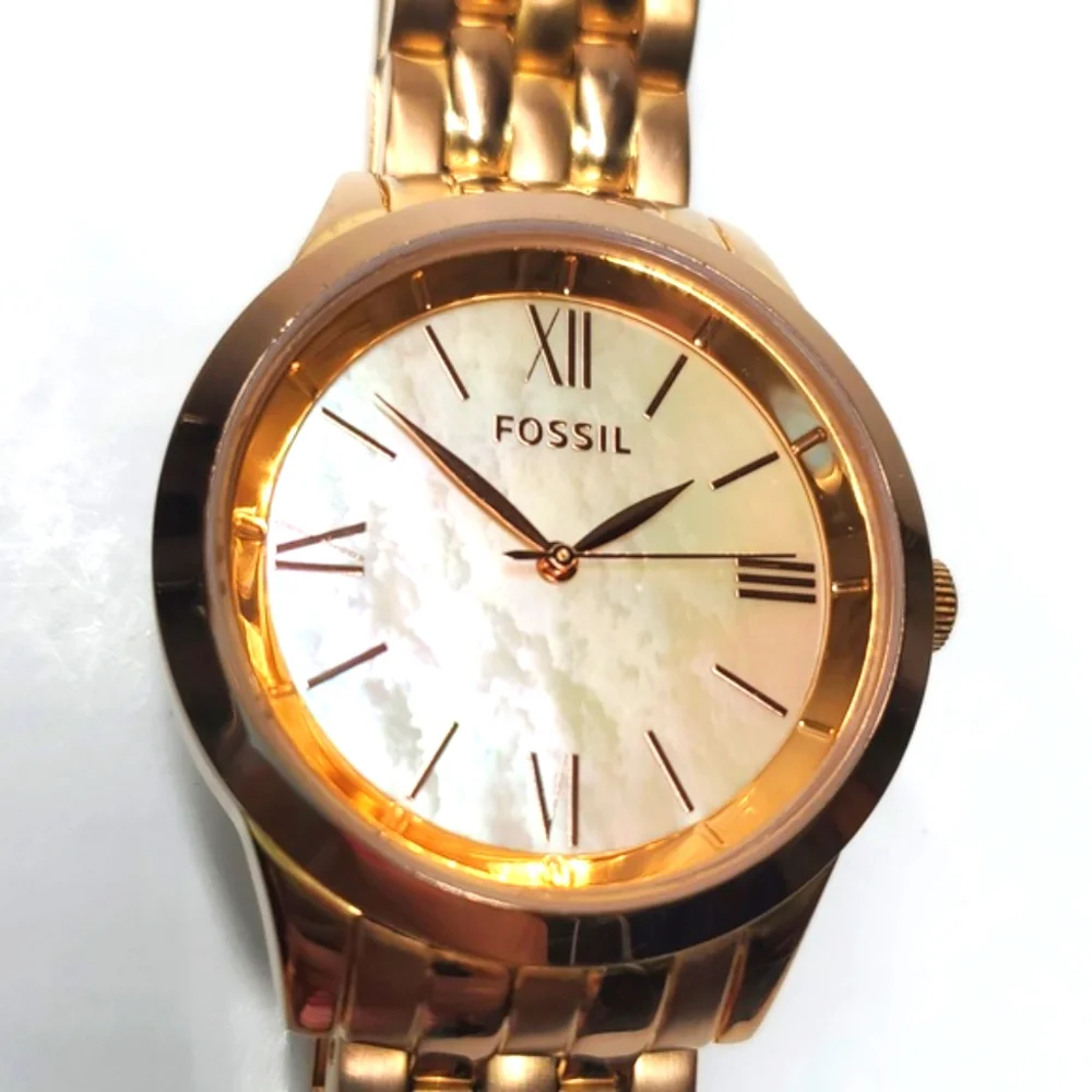 Fossil Watch BQ1756 Rose Gold Wristband Mother of Pearl